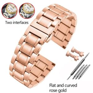 Zhangeer đồng hồ thép không gỉ chất lượng cao cho CASIO Tissot Seiko Công Dân kim loại phẳng/đầu Cong Dây đeo đồng hồ vòng đeo tay chuỗi 14mm 16mm 18mm 19mm 20mm 21mm 22mm 24mm với các công cụ