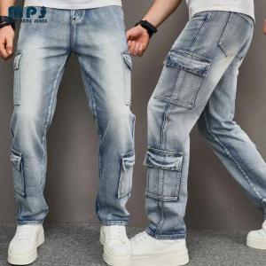 MPJ Mens Straight Leg Jeans with 8 Pockets American Retro Cargo Jeans for Men Stylish Comfy Denim Pants