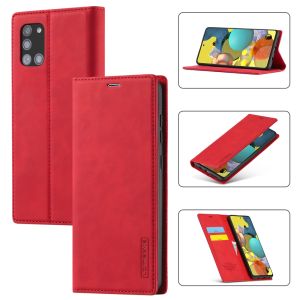 For Samsung Galaxy A21S A51 A71 Phone Case Strong Magnetic Leather Wallet Soft TPU Card Slot Flip Cover Casing
