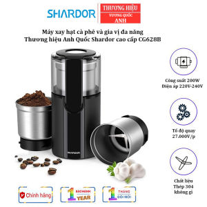 [ BẢO HÀNH 12 THÁNG] - Máy xay hạt cà phê và gia vị đa năng nhãn hiệu Shardor CG628B công suất 200W - Hàng chính hãng bảo hành 12 tháng