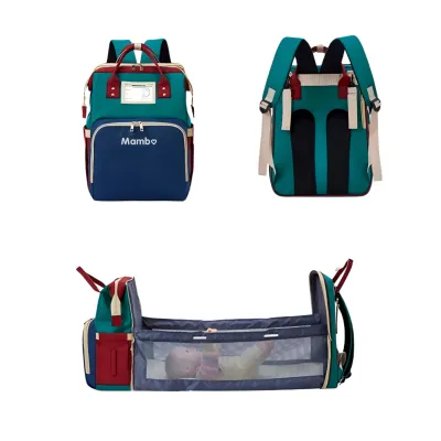 Mambo 2In1 Crib And Diaper Bag Mommy Baby Travel Bed Portable Foldable