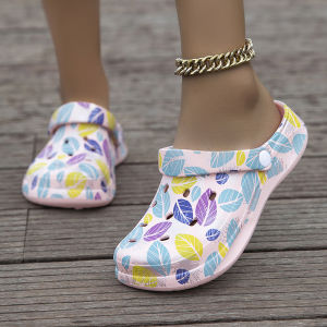 Large Size MenS Clogs Outdoor Non-Slip Printed Beach Sandals CoupleS Closed-Toe Slippers Digitally Printed