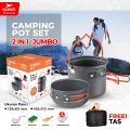 SPEEDS Alat Masak Set Mini Camping Cooking Set 2-3 Orang Nesting Stove Panci Teko Cookware Portable Tas Pantai Outdoor Ringan 003-201. 