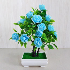 Unico PBP134 Tanaman Hias Pot Bunga Mawar Plastik Artificial Roses Flower Ornamen Dekorasi Hiasan Ruangan Rumah COD