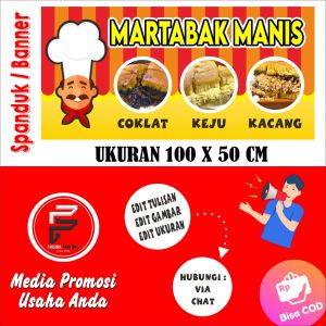 Spanduk Martabak Manis / Banner Martabak / Spanduk Martabak Ukuran 100 x 50 cm