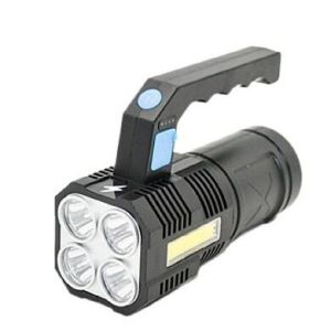 Powerful LED Flashlight USB Rechargeable Handheld Lantern Camping Portable Lamp Built in Battery Lighting COB 4 LED Flashlights