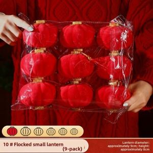 GOXBERK Mini Đèn lồng đỏ phủ nhung Đỏ nhung Chống thấm nước Đèn lồng trang trí lễ hội Sáng tạo Tự làm Đèn lồng Trung Quốc cỡ nhỏ. Lễ hội mùa xuân