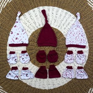 3 Pasang Sarung Tangan Sarung Kaki 3 Pcs Topi Bayi Newborn 0-3 Bulan Bayi Baru Lahir