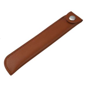 Retro PU Leather Pencil Case Single Pen Bag with Snap Button Pen Case Solid Color Pencil Bag School Office Supplies