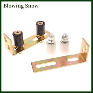 Blowing 1set Guide Wheel Patio Door Track Guide Rollers Sliding Door Guide Rollers With L-Pillar Bracket Adjustable Double Nylon Rollers