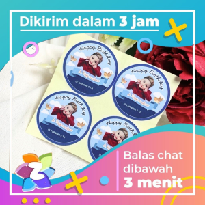 Sticker Bulat Ulang Tahun Anak Stiker Ultah Free Design Template Birthday Zennida Chromo Murah