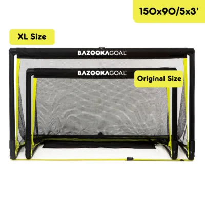 BAZOOKAGOAL Pop-up Football Net Goal Post with Carrybag (Black/Yellow) BGXXL1 / BGXL1 / BGO1