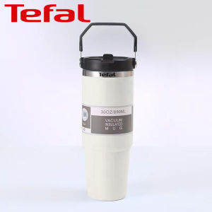 Tefal แก้วเก็บความเย็น แก้วน้ำเก็บความเย็น กระติกน้ำร้อน ขวดน้ำ water bottle แก้วสแตนเลส304/900ml รุ่นใหม่ล่าสุด พร้อมหูหิ้ว แบบใหม่มีที่จับ หูหิ้ว แก้วกาแฟ