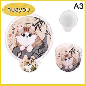 huayou Phim Hoạt Hình Di Động Gấp Fan Hâm Mộ Kawaii Sáng Tạo Có Thể Gập Lại Fan Hâm Mộ Mùa Hè Mát Mẻ Tay Bay Đĩa Túi Vải Fan Quà Tặng Cho Trẻ Em