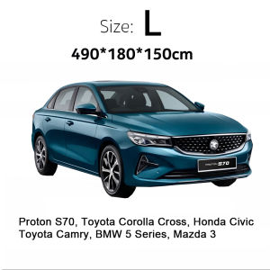 Proton Saga car cover outdoor protection waterproof blue Penutup kereta car sunshade auto car cover car roof cover 车防晒隔热布 车衣