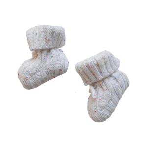 Fashionable Warm Baby Socks Gender Neutral Knitted Short Socks Solid Color Handmade Crochet Newborns Socks