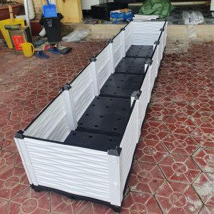 CHẬU GHÉP THÔNG MINH. KT: 250x50x39 Cm: Bền từ 8 - 10 năm.Phù hợp mọi cây trồng và diện tích.