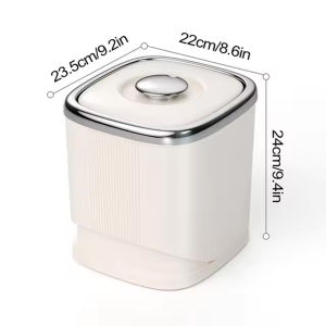 Rice Bucket Storage 5kg Rice Dispenser With Timing Design Modern Rice Storage With Lid And Time Scale Bottom Oblique Angle Design Automatic Rice Collection Barrel Rice Storage Box Rice Storage Box Insect-proof Moisture Proof  Sealed