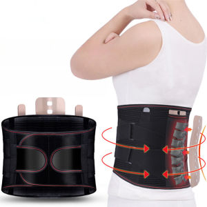 【WJ】Self heating waist belt Adjustable hot pressed steel plate lumbar belt Breathable lumbar support