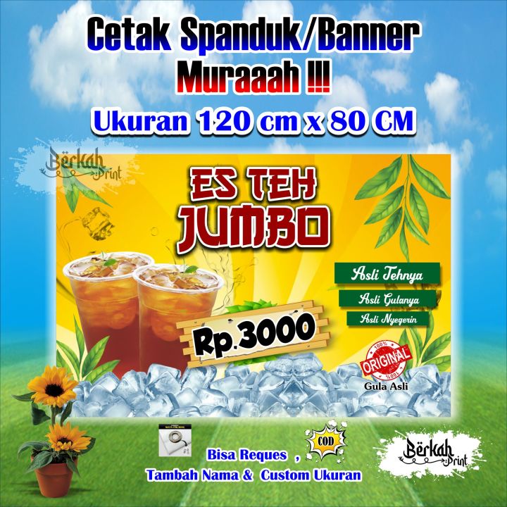 Spanduk Banner Es Teh Jumbo Ukuran 120 cm x 80 cm | Lazada Indonesia