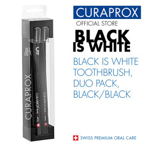 Curaprox Black is White Toothbrush Duo Set | Whitening Toothbrush | Activated Carbon | 8760 CUREN Filaments | 2pcs