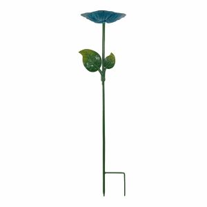 HUGHES Large Capacity Flower Shaped Bird Bath Durable Iron Bird Bathtub Bird Raising Tool Convenient Bird Feeding Dish Courtyard