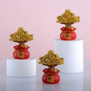 Lucky Charm Money Tree Chinese Feng Shui Office Home Table Wealth Lucky Charm Decoration Ornaments for Shop Car