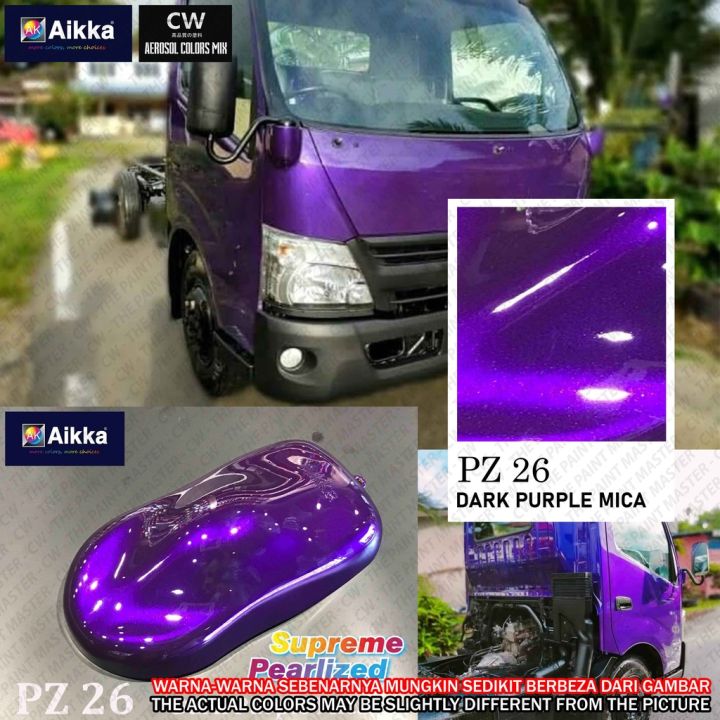 PZ26 Dark Purple Mica Supreme Pearl Metallic 370ml AK CW Paint 2K Aikka DIY Aerosol Cat Spray Bottle Ungu Met 紫色