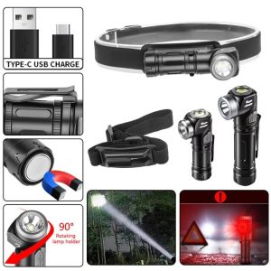 NALANILI Loại C có thể sạc lại Đèn pin LED EDC Đế từ tính 90 °   Có thể điều chỉnh Đèn pin bỏ túi Đèn LED kép Chống thấm nước Đèn Trại Công Việc dành cho cắm trại làm việc ngoài trời đi bộ đường dài