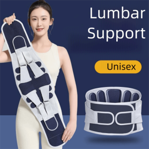 CURIO12 Adjustable Waist Support Belt 4-Spring Support Posture Corrector Lumbar Waist Support Waist Protection Breathable Knitted Compression Belt Fitness