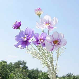UMBRAULI Plastic Artificial Cosmos Flower Branch Luxury Realistic Fake Flower Flower Arrangement Elegant Simulation Chrysanthemum Home Hotel Table Decor