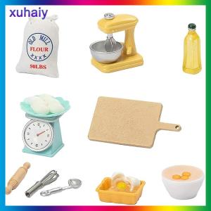 xuhaiy 1 Bộ 1:12 Dollhouse thu nhỏ bột trứng Beater cán Pin cắt bảng dầu chai Baking công cụ Mô hình nhà bếp trang trí nội thất đồ chơi