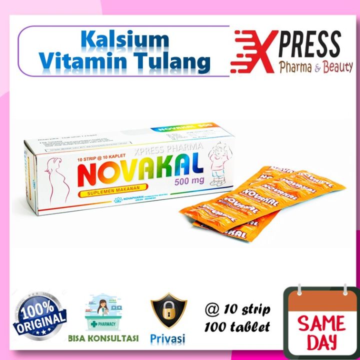 ⚡XPRESS⚡  Novakal DUS Vitamin Tulang Kalsium 500 mg Suplemen Novacal Nofakal Nofacal Dos Box Zs