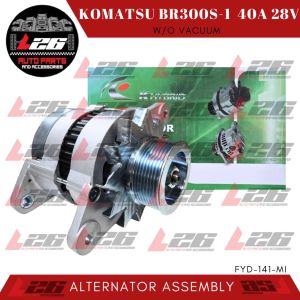 Komatsu BR300S-1 Excavator ALTERNATOR ASSEMBLY 40A 28v FYD-141-MI w/o Vacuum KHYBRID BRAND