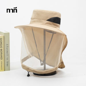 หมวกยุงกลางแจ้งฤดูร้อนหมวกประมงผู้ชายและผู้หญิงหมวกป้องกันแดดหมวกหน้ากากตาข่ายที่ระบายอากาศตกปลาคืนหมวกเลี้ยงผึ้งแมลง