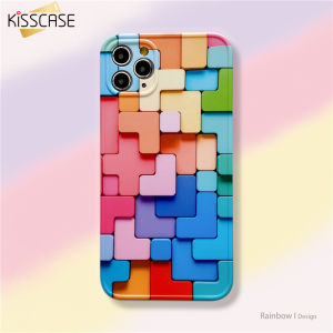 KISSCASE Ốp Điện Thoại Bảo Vệ Toàn Diện Ống Kính Thời Trang Họa Tiết Tetris Cho iPhone 13 12 11 Pro Max XS Max XR X 8 7Plus Ốp Chống Sốc Silicon Mềm