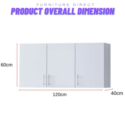 Furniture Direct AUSTIN 2 and 3 Door Wall Mounted Hanging Cabinet-White