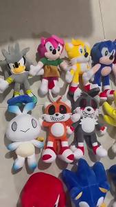 HJK Sonic 6 Styles Shadow Plush Toy 30CM Amy Rose Knuckles Tails Plush Doll Cute Soft Stuffed Plush Doll Birthday Gift For Children