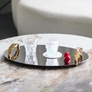 Sacesr Luxury Tray Stainless Steel Modern Minimalist Food Trays Aesthetic Elegant Art Plate Home Kitchen Storage Organization Plates P9M4Y