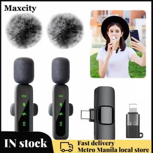 Lavalier Wireless Microphone with Noise Cancellation Clip-On Lapel Mic 2-in-1 Plug-Play Lapel Clip-On Mic for Streaming Vlogging Voice Recording