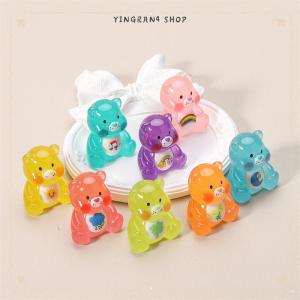 ซื้อ 1 ชิ้นลด 10 บาท เครื่องประดับรูปหมีสายรุ้งเรืองแสงแบบทำมือเครื่องประดับเรซินขนาดเล็กพวงกุญแจรถจี้แฟชั่นสำหรับเล่น