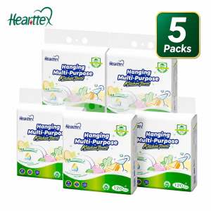 【Lucky Home】 【5Packs/Box】心相印Hearttex Hanging Kitchen Towels 120 Sheets 2-Ply Oil Water Absorbent Paper 210x225mm