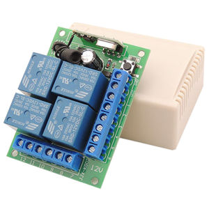 WenQia Bộ Thu Công Tắc Điều Khiển Từ Xa Không Dây DC 12V 4Ch Relay 10A Với 2 Bộ Phát Cho Động Cơ/Cổng/Đèn/LED Rf 433MHz