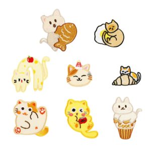 8 Pcs Kitten Sew On/Iron On Patches Cartoon Cats Embroidered Patches Sewing Patches Applique for Backpacks Decorations