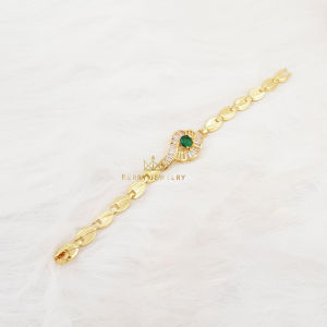 Lắc Tay Nữ Titan Đính Mặt Đá Lớn Vòng Tay Nữ Xi Mạ Vàng Cao Cấp (Không Bị Xỉn Đen) B50LTHOADE | Jewelry Queenn