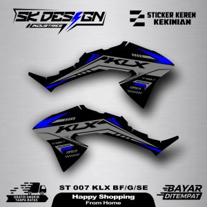 ST 007 Sticker Striping Motor KLX BF/G/SE Pola Semi Full Tema Simpel Keren -Kekinian -Tinggal Pasang -Sudah Cutting