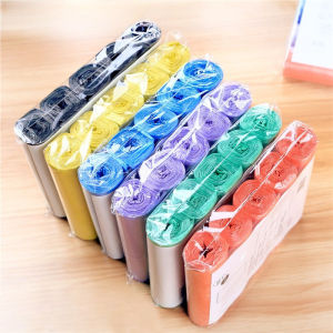100pcs Trash Bag Thickened Disposable Colorful Plastic Bag Flat-mouthed Garbage Bags Roll Packaging