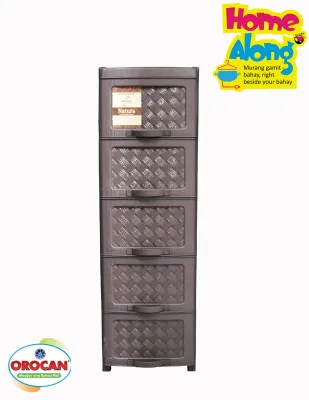 Orocan Natura Rattan Caha de Oro 5 Layer Slim Drawer - White and Black - Plastic - Home Organization