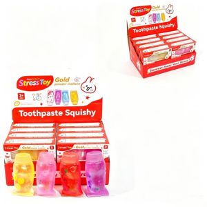 BEIBEI Shapeable Maltose Toothpaste Soft Elastic Fruit Filled Toothpaste Squishy Toy Novelty Pinch Sensory Fidget Ball Party Favors