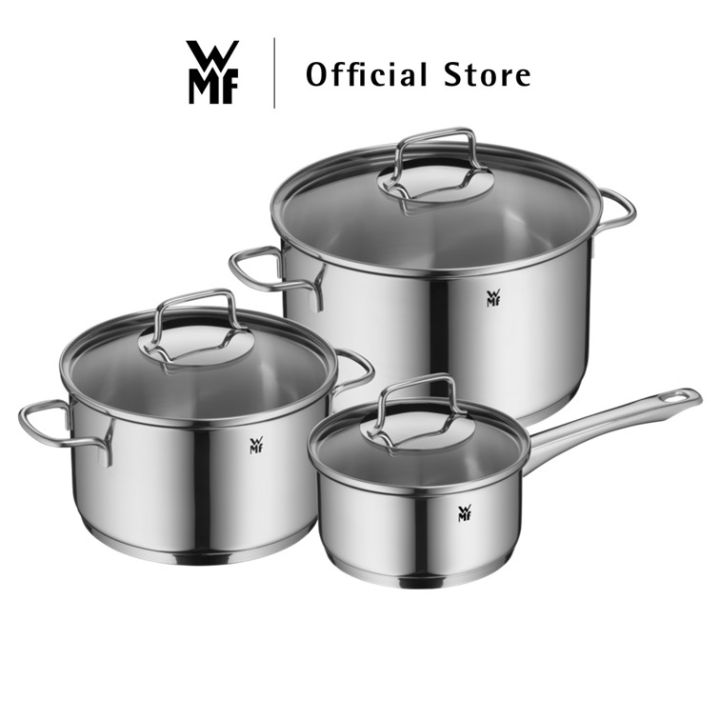 WMF面ステンレススチール3?Pieceバーセットwith Strainer、Ice Tongs、とメジャー 並行輸入 WMF Click\u0026Serve Fry Pan 3-Piece Value Set*